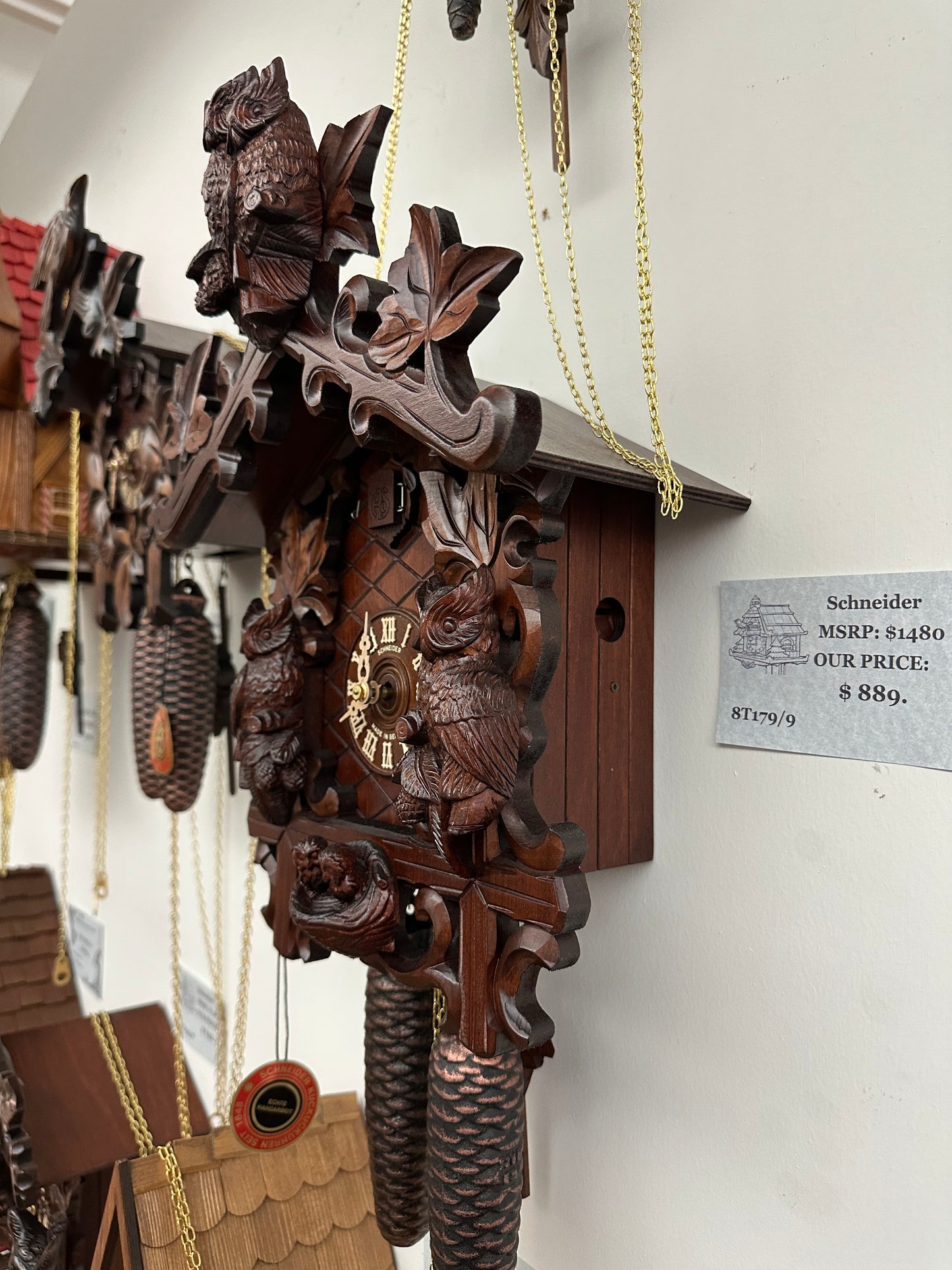 Anton Schneider - 8-DAY TRADITIONAL CUCKOO CLOCK WITH OWLS 8T179/9