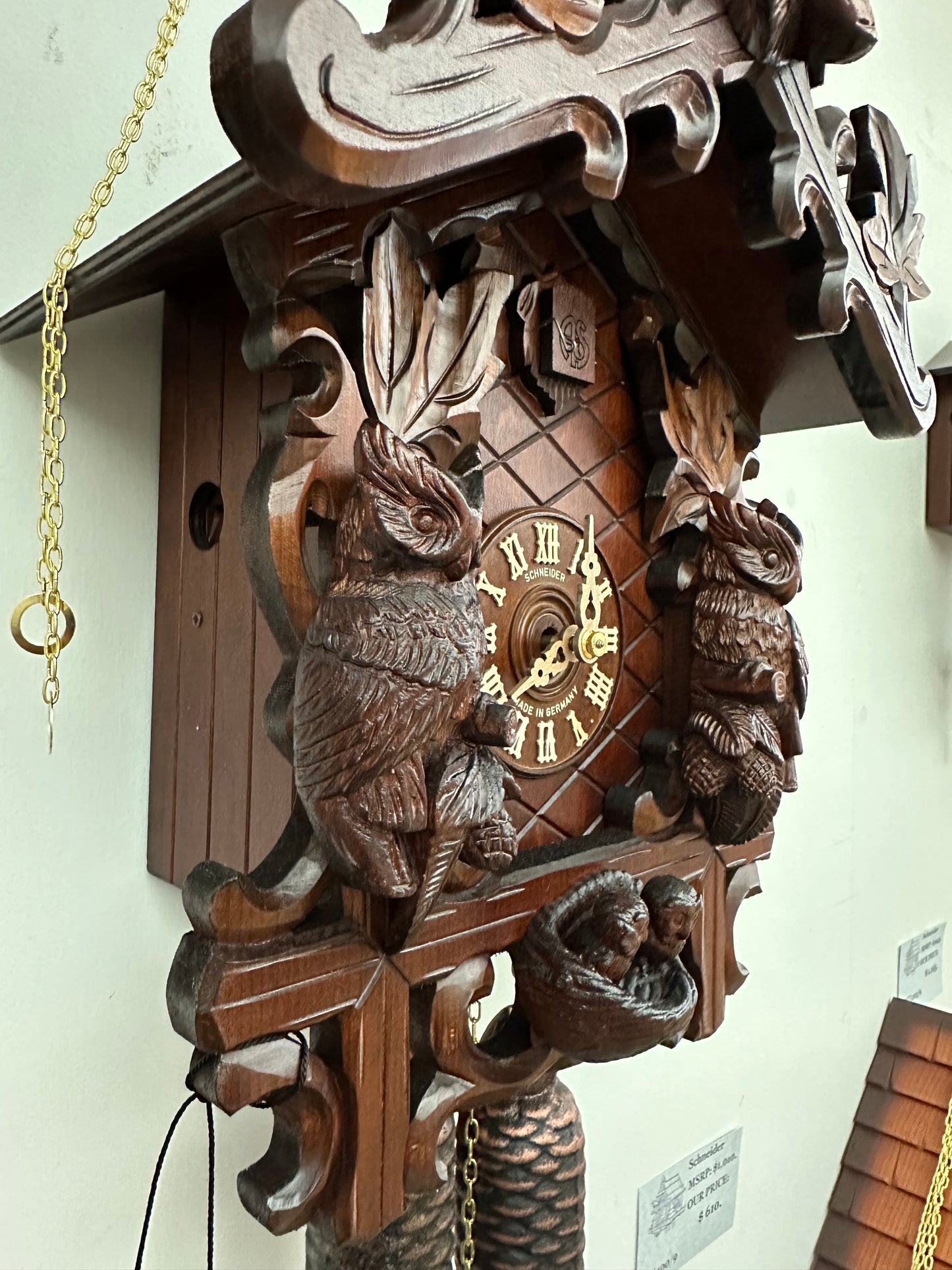 Anton Schneider - 8-DAY TRADITIONAL CUCKOO CLOCK WITH OWLS 8T179/9