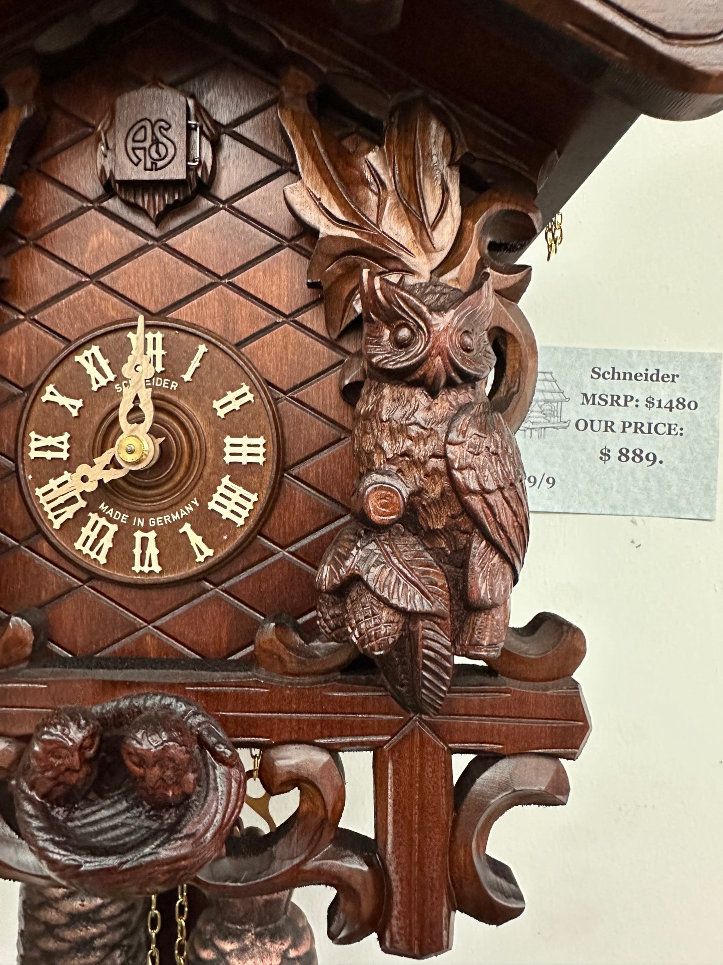 Anton Schneider - 8-DAY TRADITIONAL CUCKOO CLOCK WITH OWLS 8T179/9