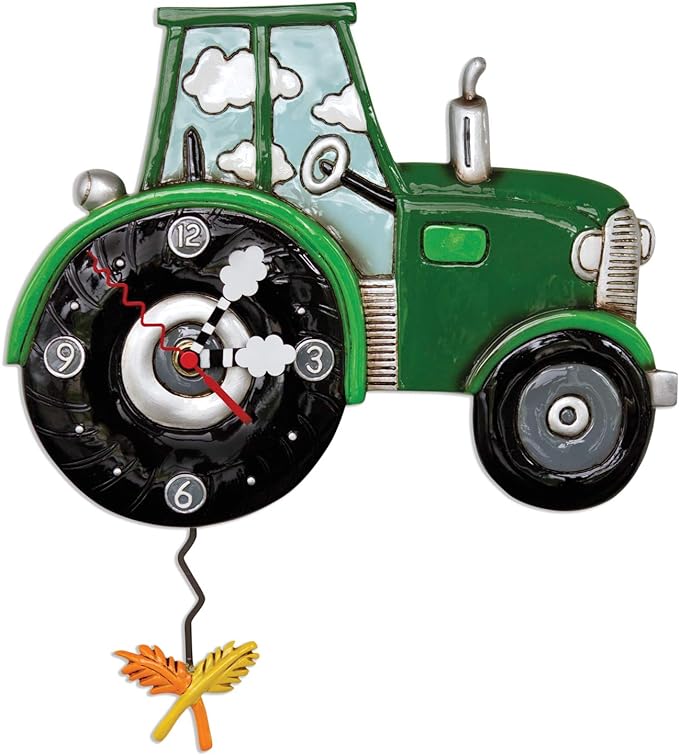 Allen Designs - GREEN TRACTOR TIME CLOCK