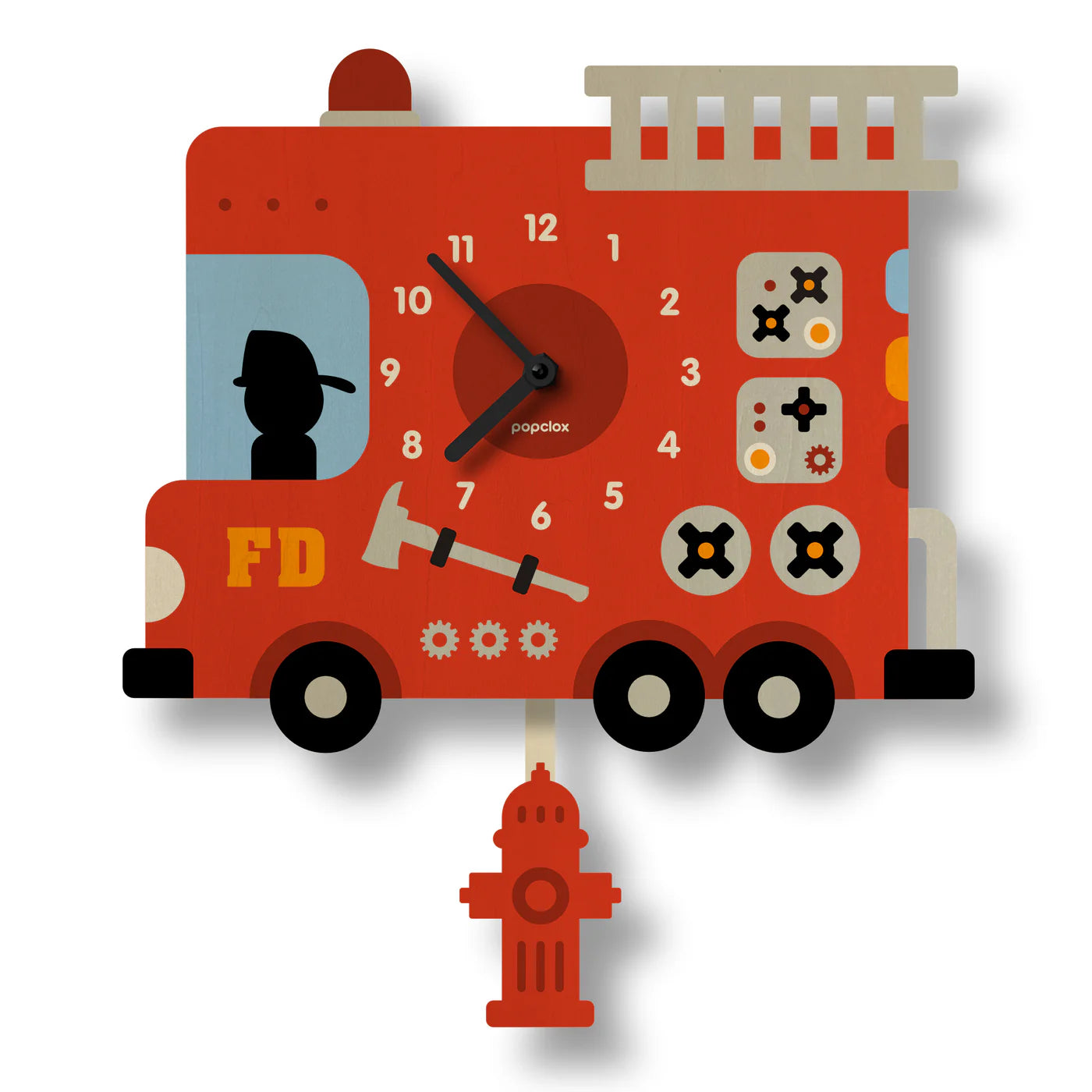Popclox - Fire Truck Pendulum Clock