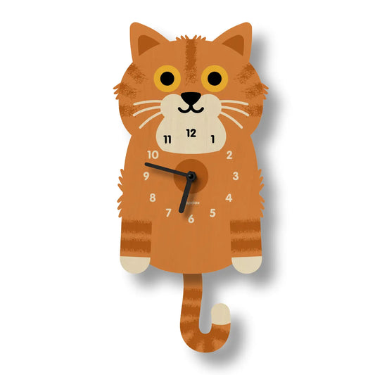 Popclox - Kitten Pendulum Clock (Orange)