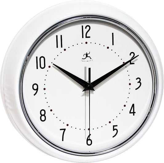 Infinity Instruments - Retro Round White Indoor Wall Clock