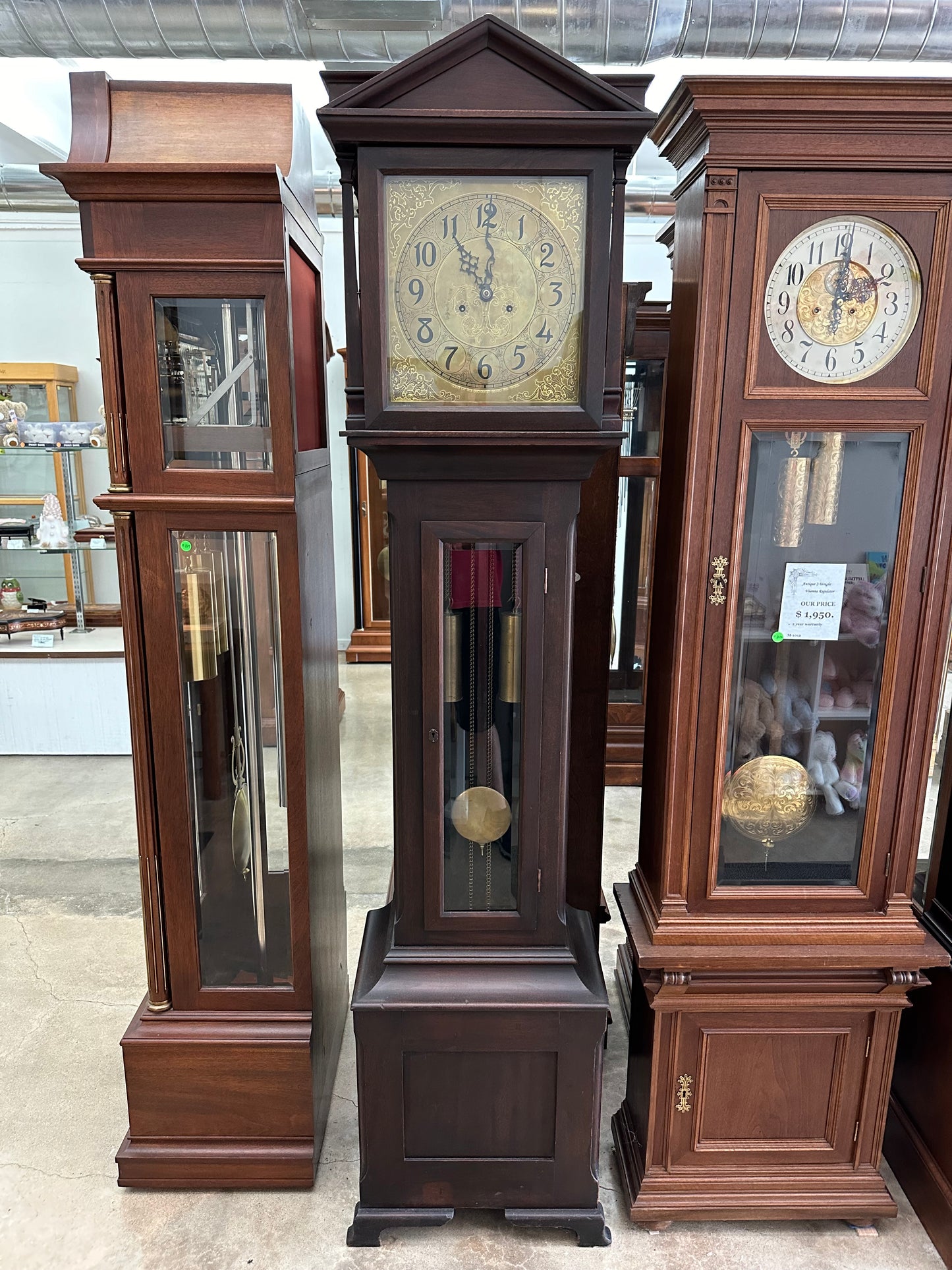 Antique New Haven Ladder Chain Grandfather Clock