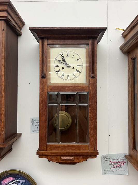 ANTIQUE - Gustav Becker Mission Style Wall Clock