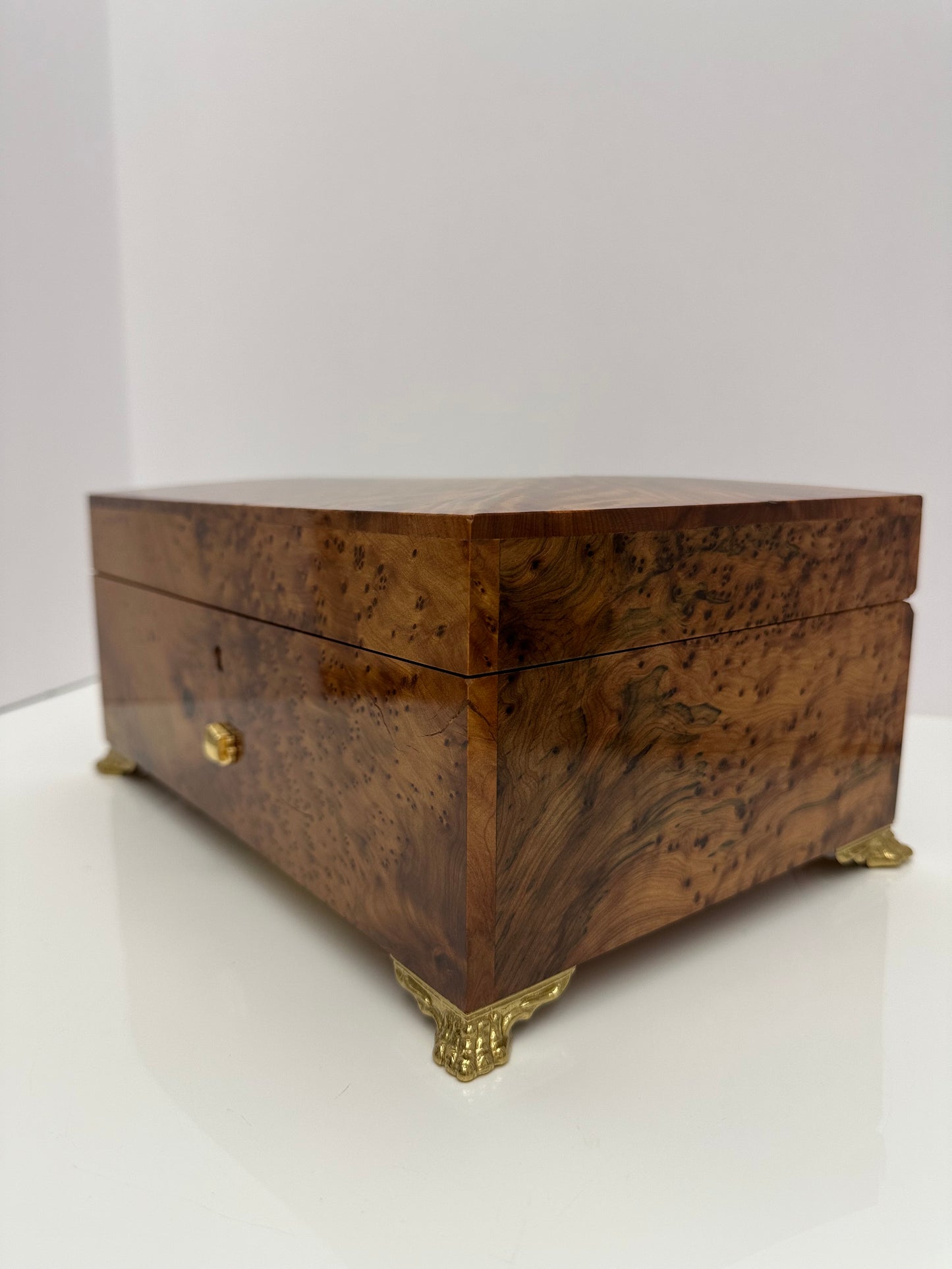 Custom Large Burl Wood 72 Note Music Box