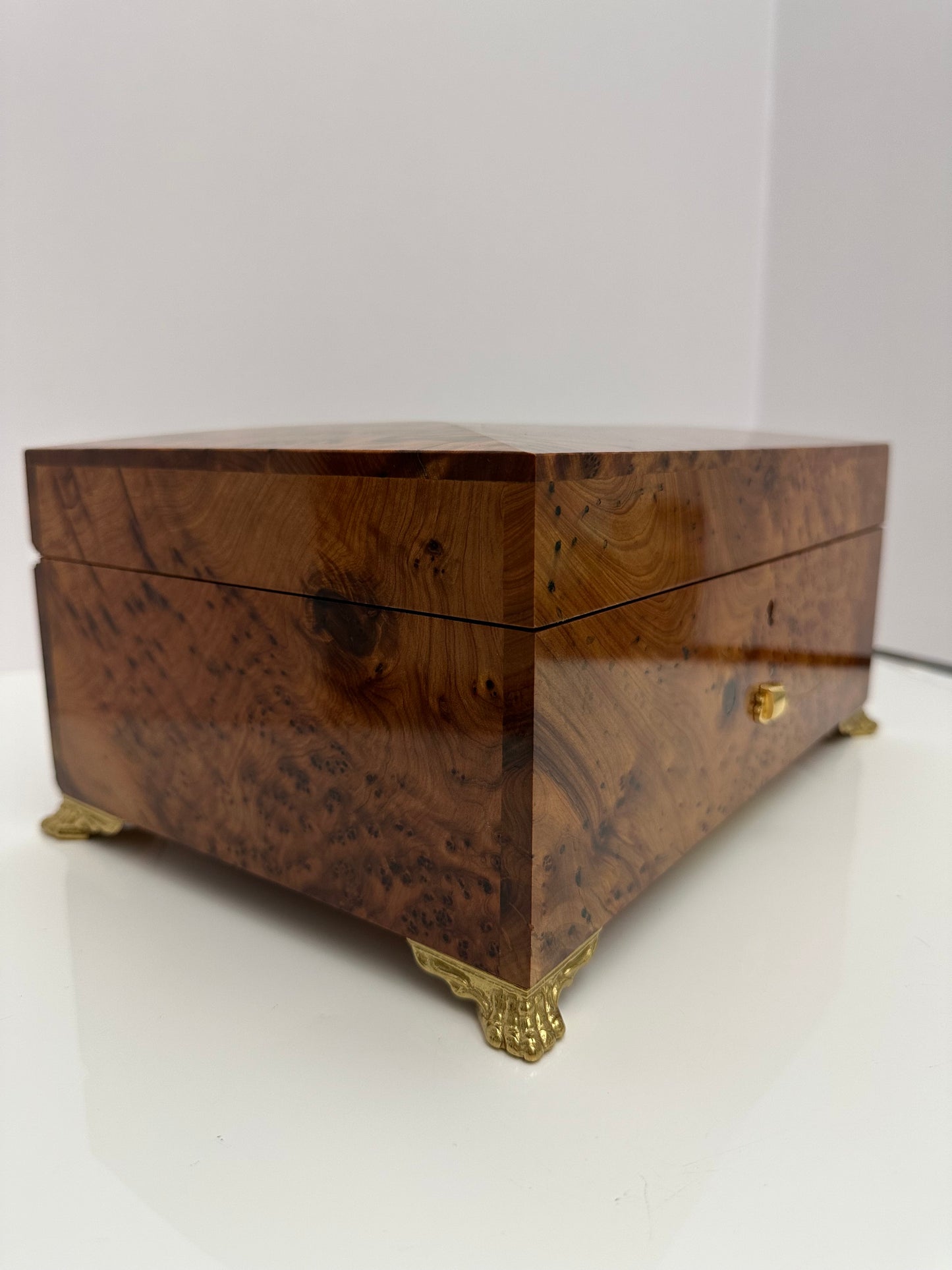 Custom Large Burl Wood 72 Note Music Box