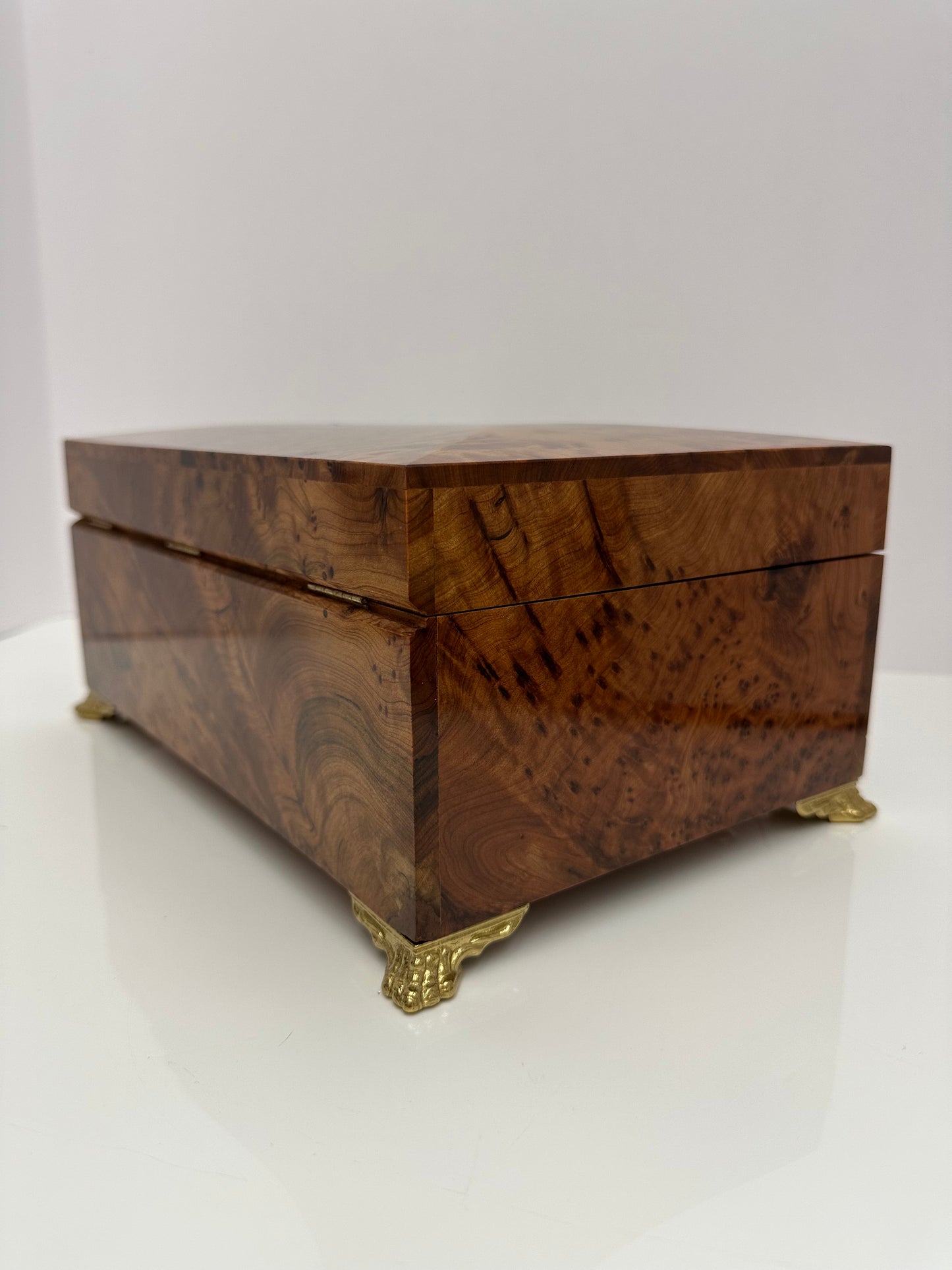 Custom Large Burl Wood 72 Note Music Box