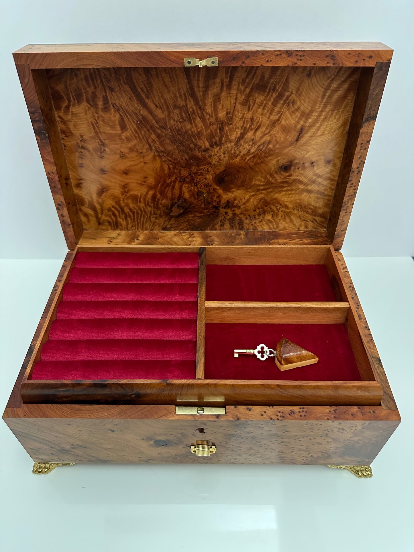 Custom Large Burl Wood 72 Note Music Box