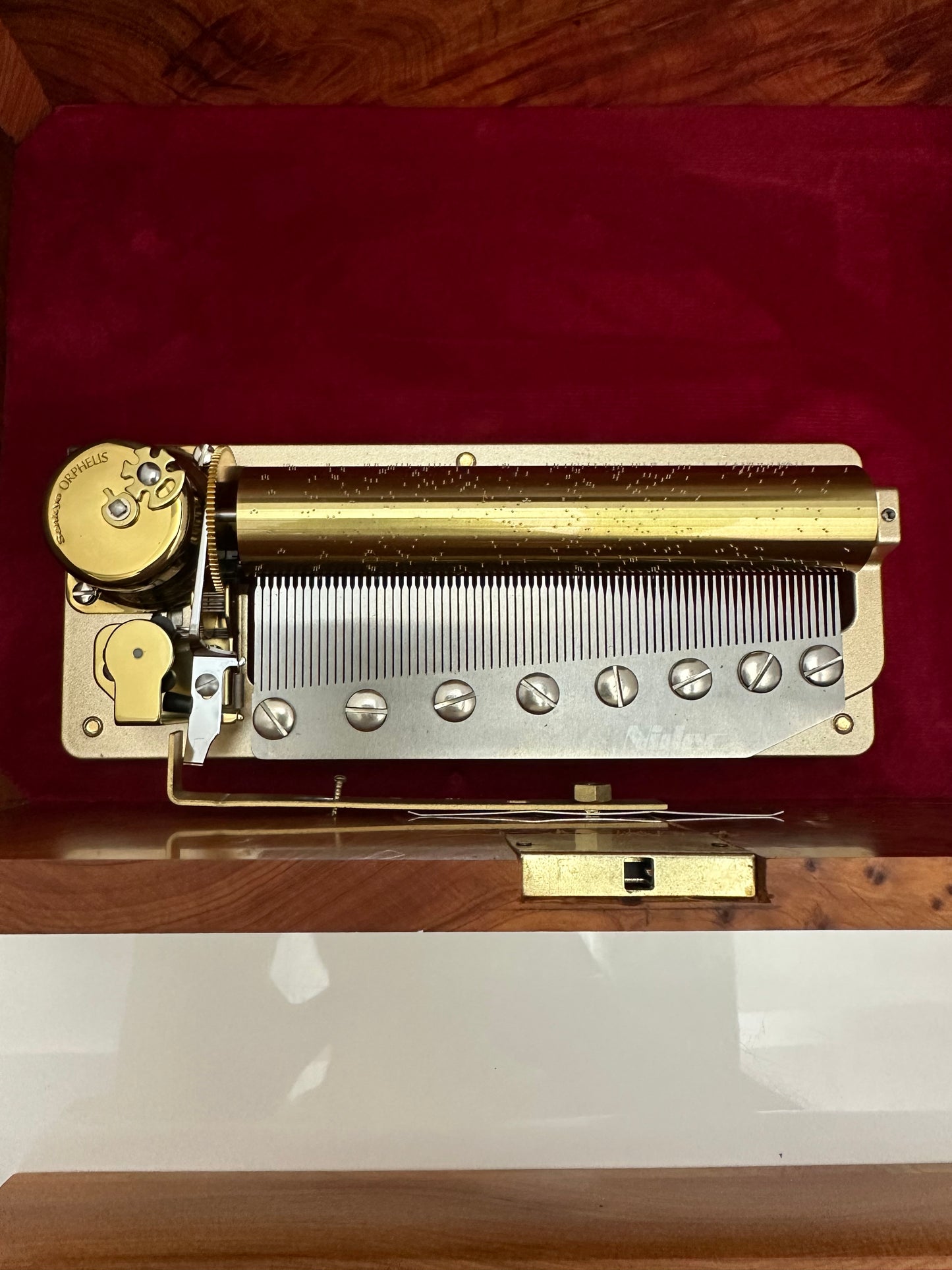 Custom Large Burl Wood 72 Note Music Box