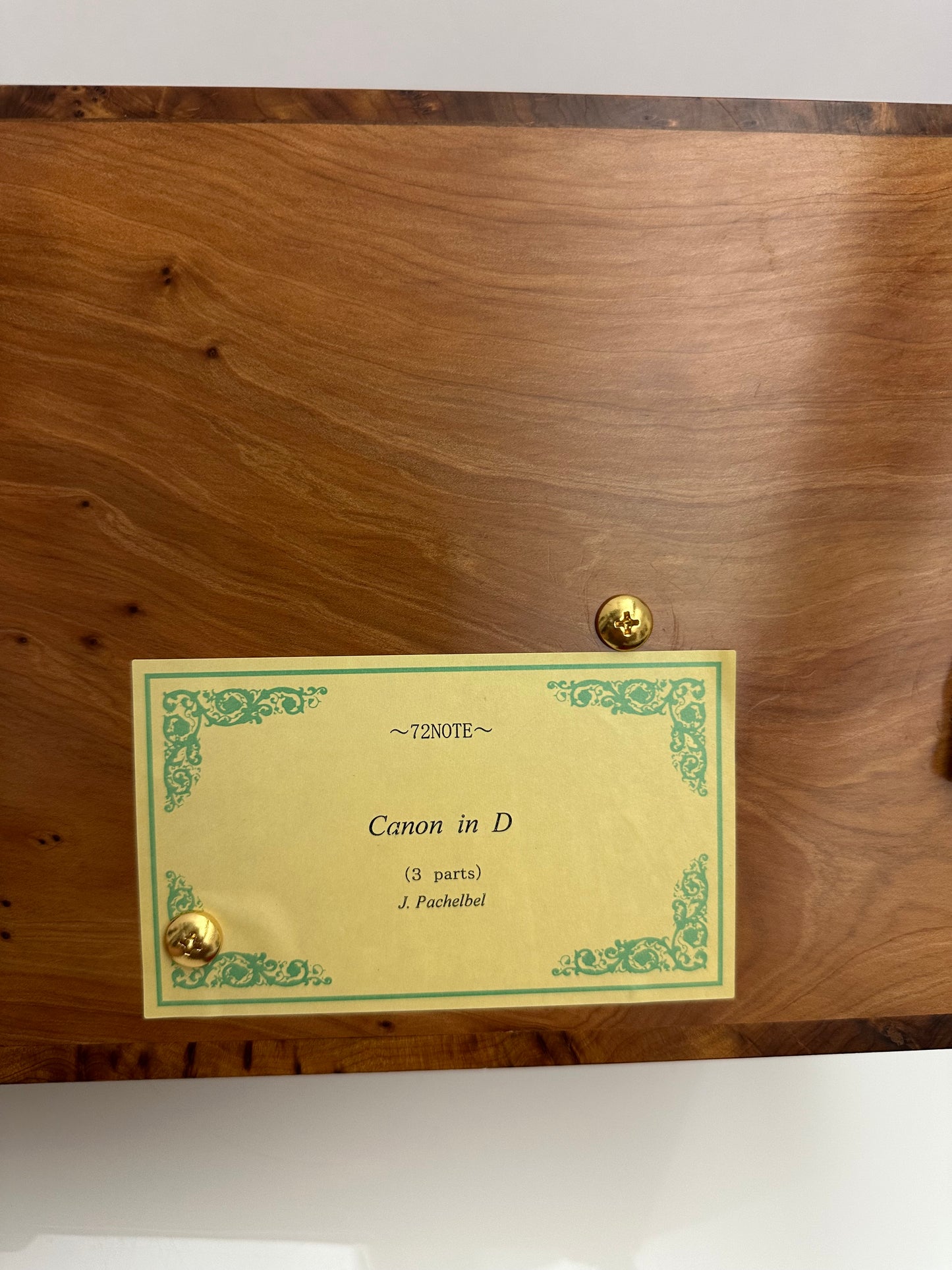 Custom Large Burl Wood 72 Note Music Box