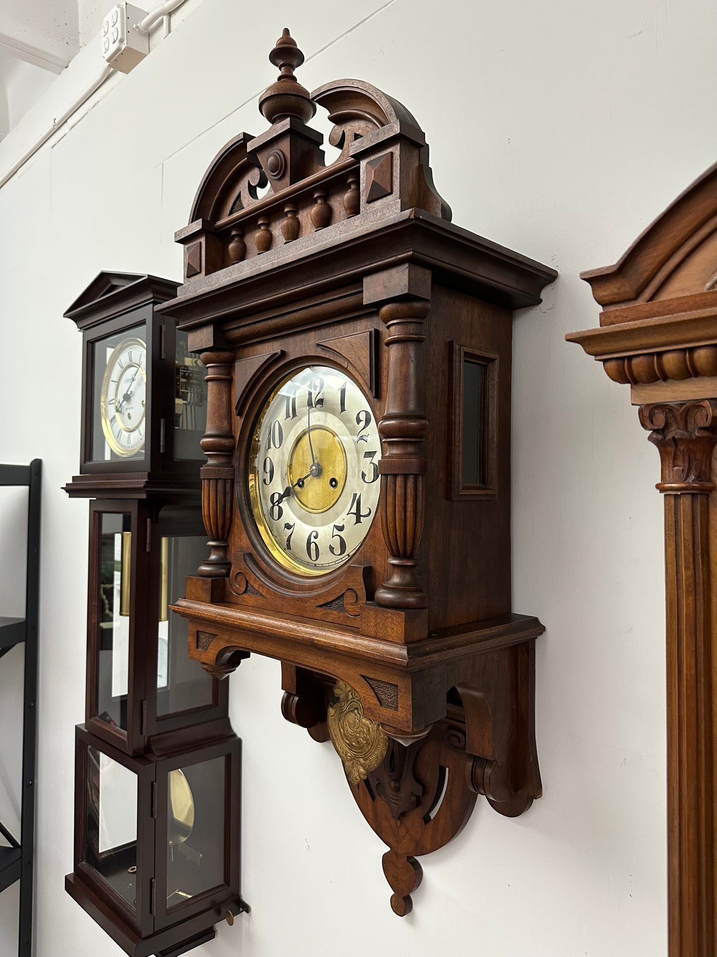 Antique - German Exposed Wall Clock Junghans