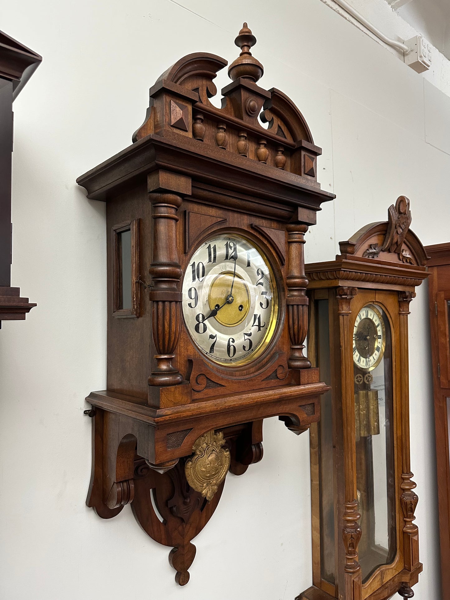 Antique - German Exposed Wall Clock Junghans