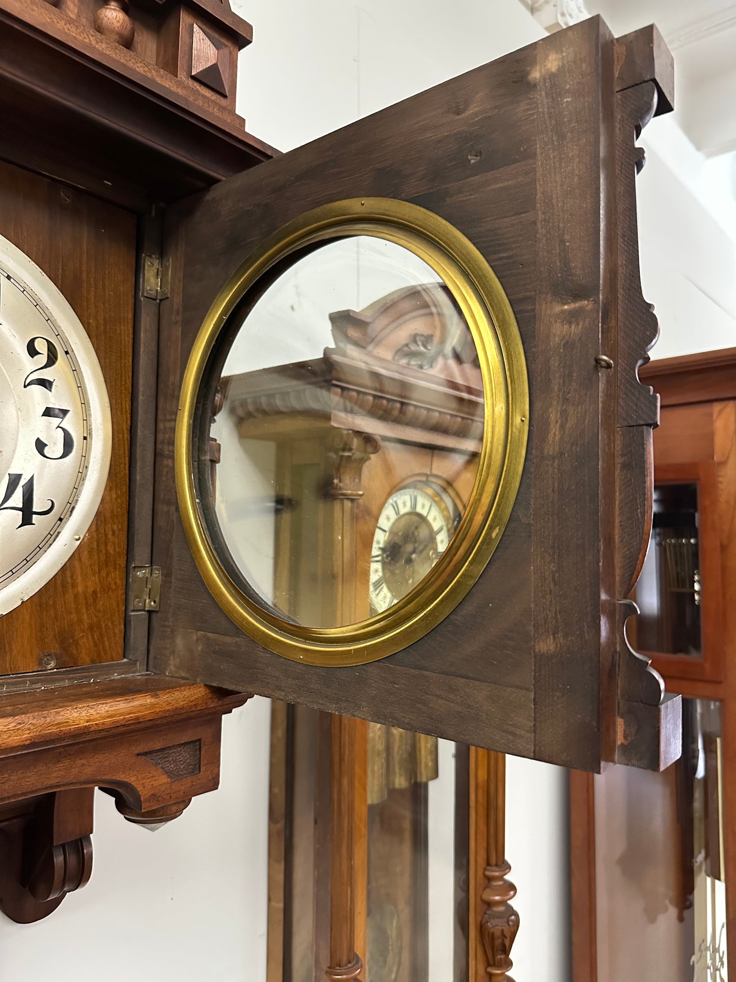 Antique - German Exposed Wall Clock Junghans