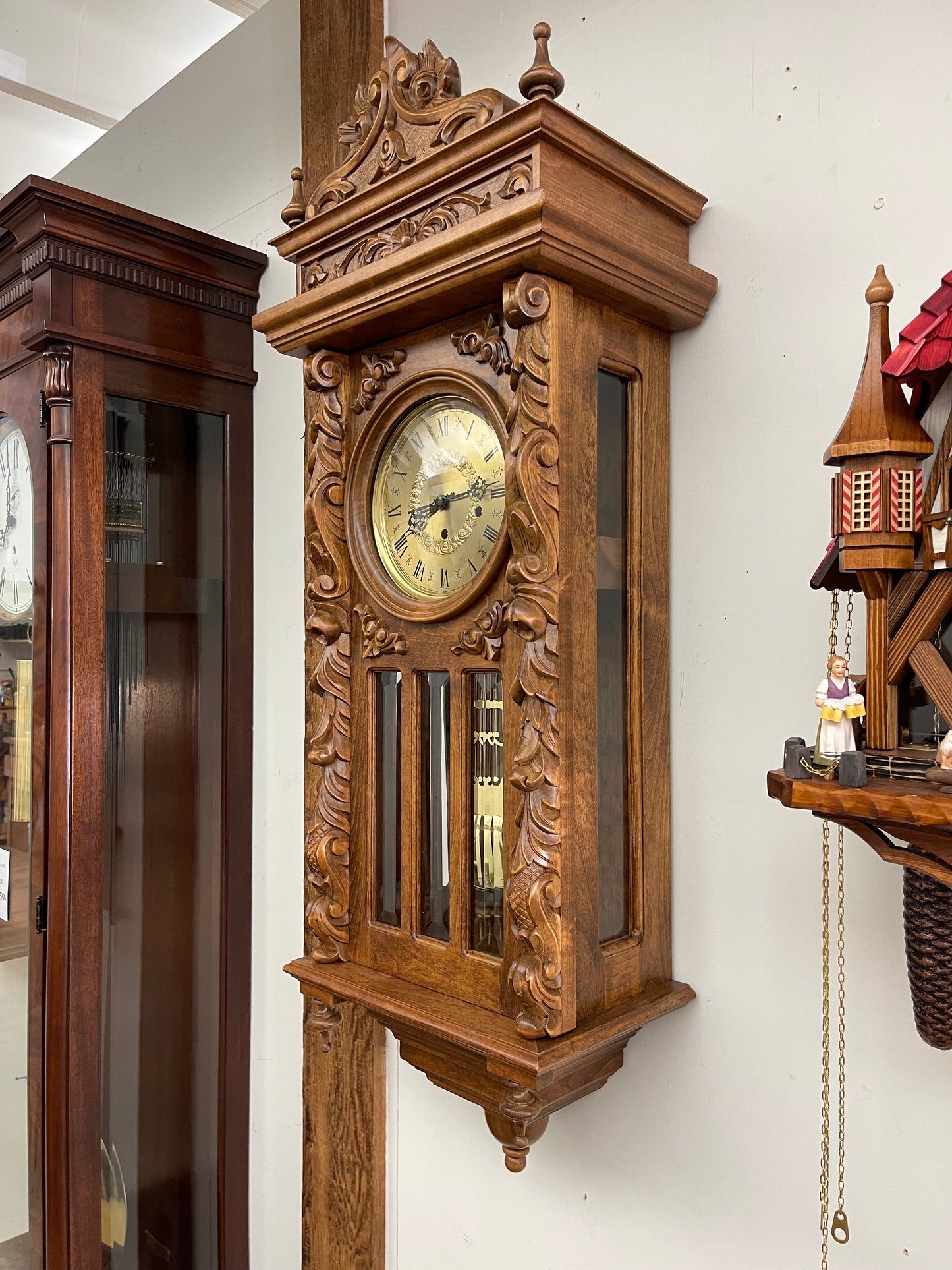 VINTAGE HEAVILY CARVED WALL CLOCK