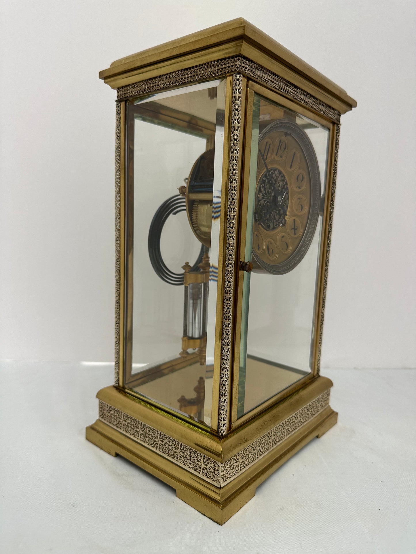 Antique - Japy Freres French Brass and Glass Mantel clock