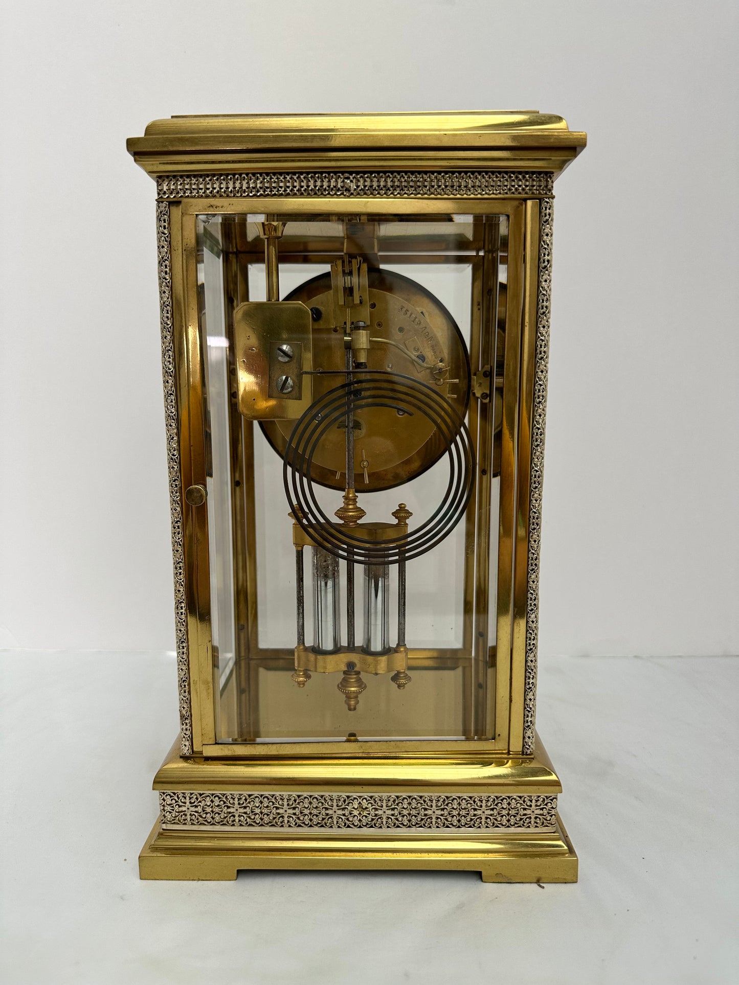 Antique - Japy Freres French Brass and Glass Mantel clock