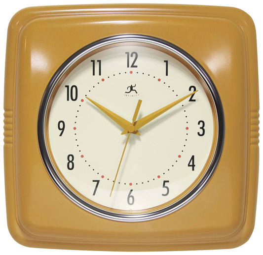 Infinity Instruments - Retro Square Saffron Indoor Wall Clock