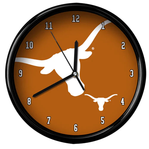 Texas Longhorns Round Wall Clock - Black