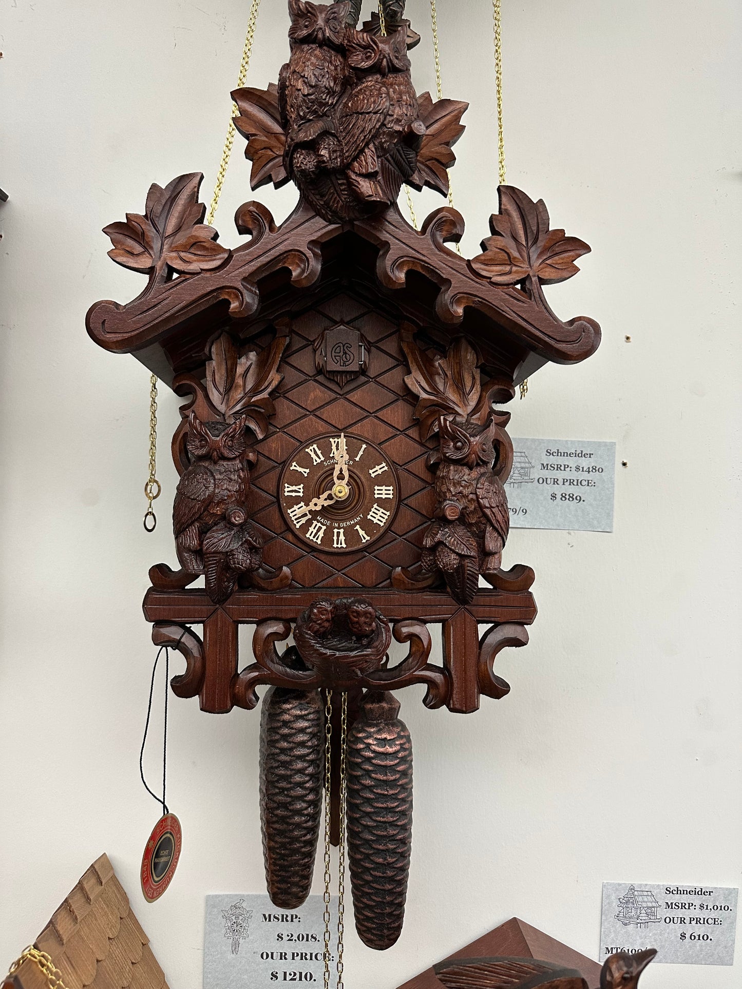 Anton Schneider - 8-DAY TRADITIONAL CUCKOO CLOCK WITH OWLS 8T179/9
