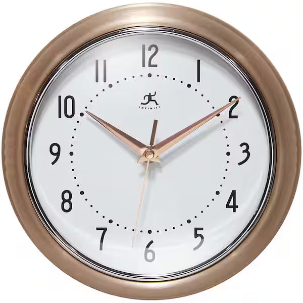 Infinity Instruments - Retro Round Copper Indoor Wall Clock ...