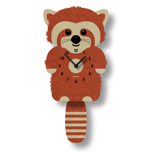 Popclox - Red Panda Pendulum Clock