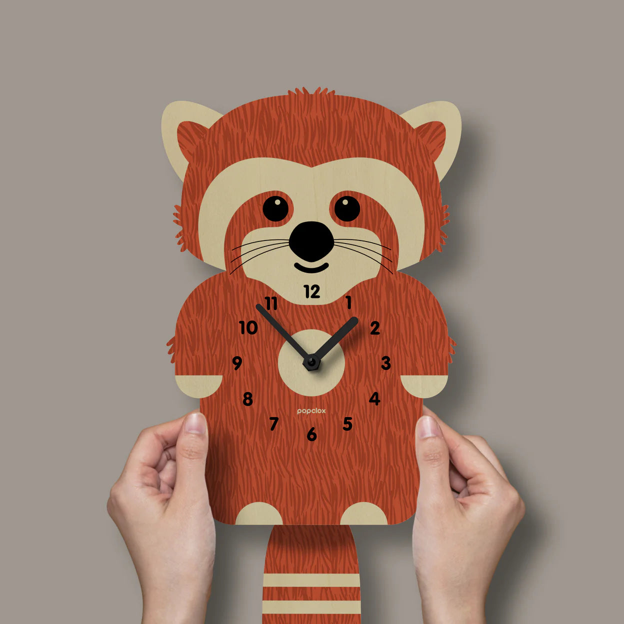 Popclox - Red Panda Pendulum Clock