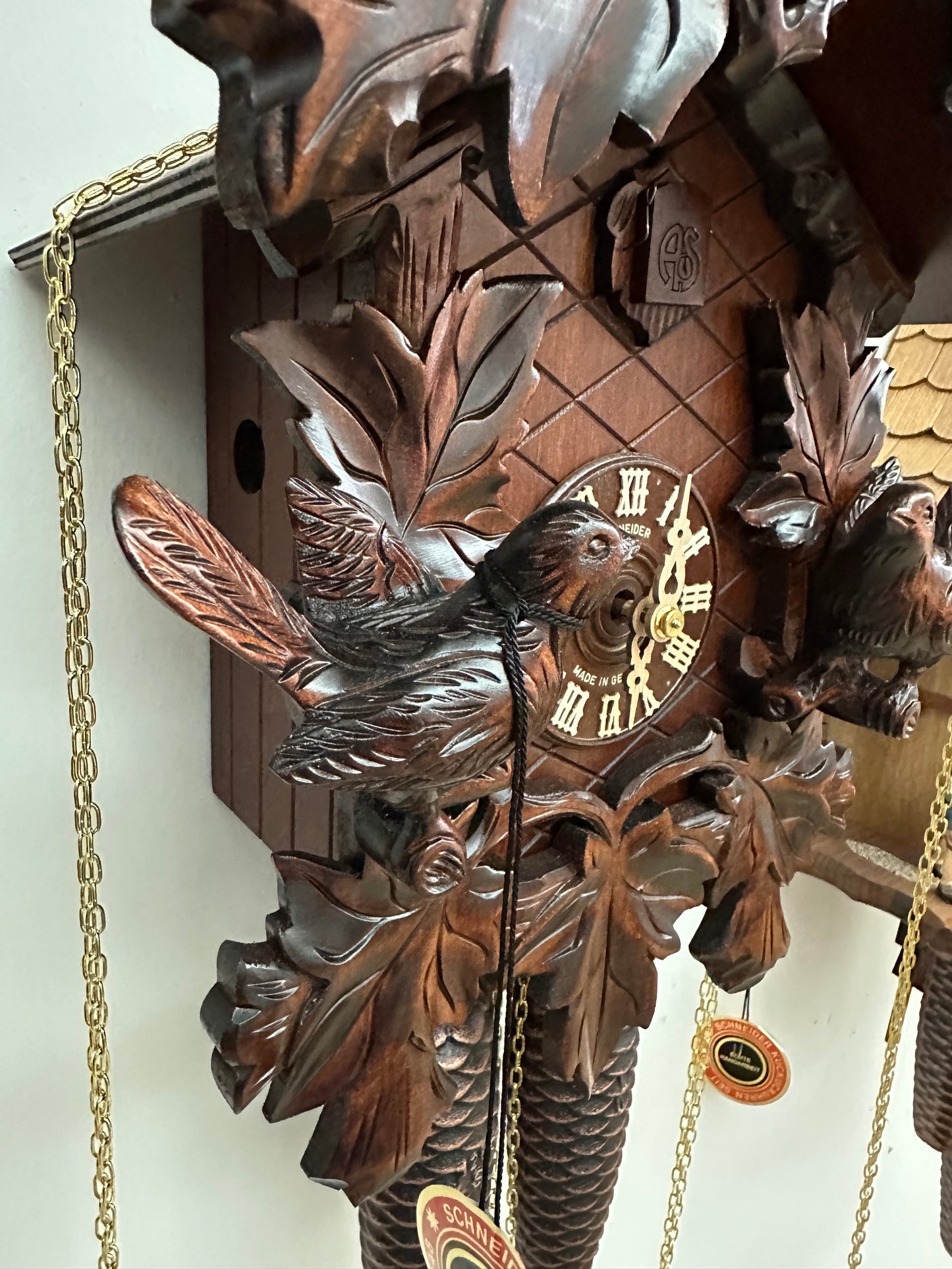 Anton Schneider - 8 Day Cuckoo with Detailed Bird Motif