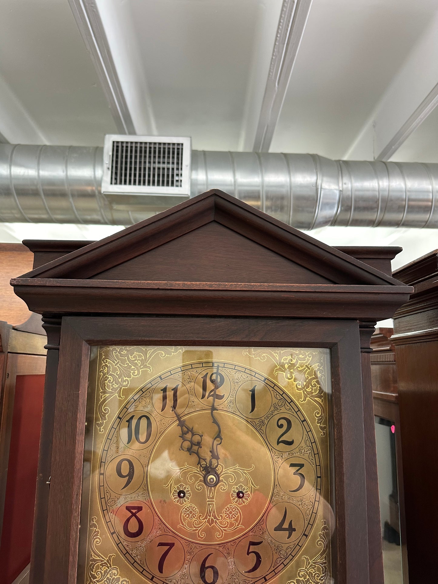 New Haven Clock Company - ANTIQUE LADDER CHAIN GRANDFATHER CLOCK