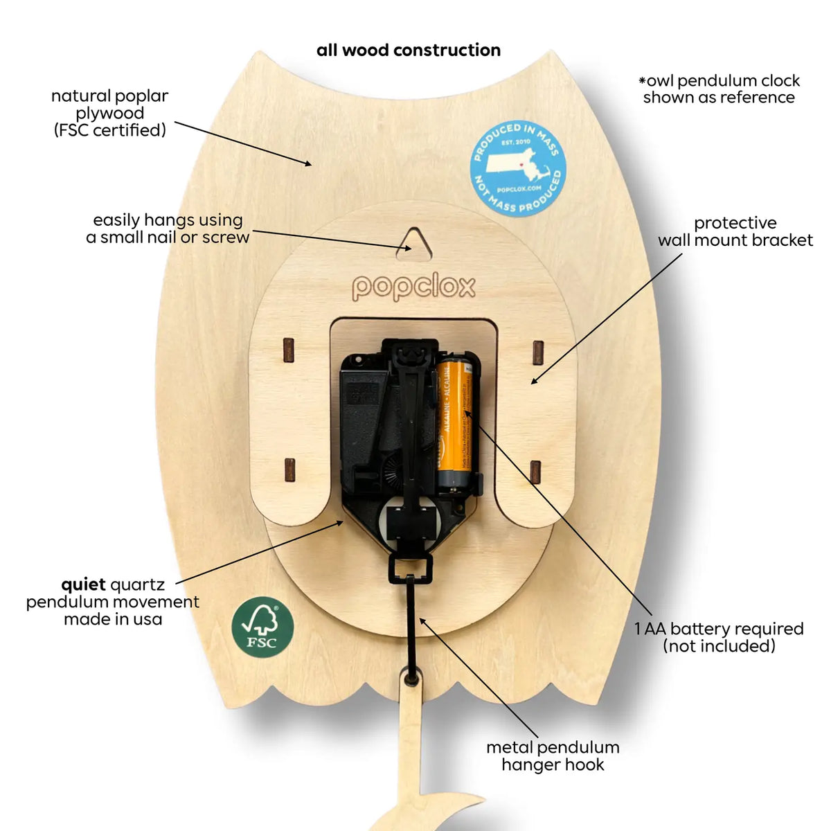 Popclox - Pug Pendulum Clock