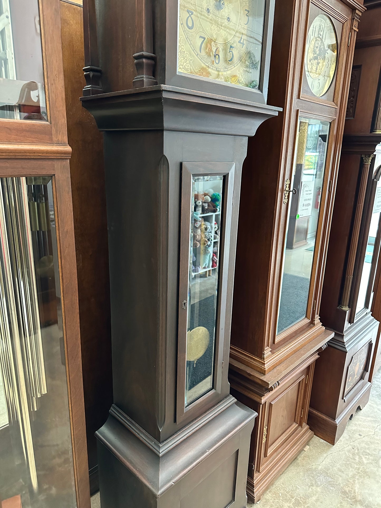 New Haven Clock Company - ANTIQUE LADDER CHAIN GRANDFATHER CLOCK