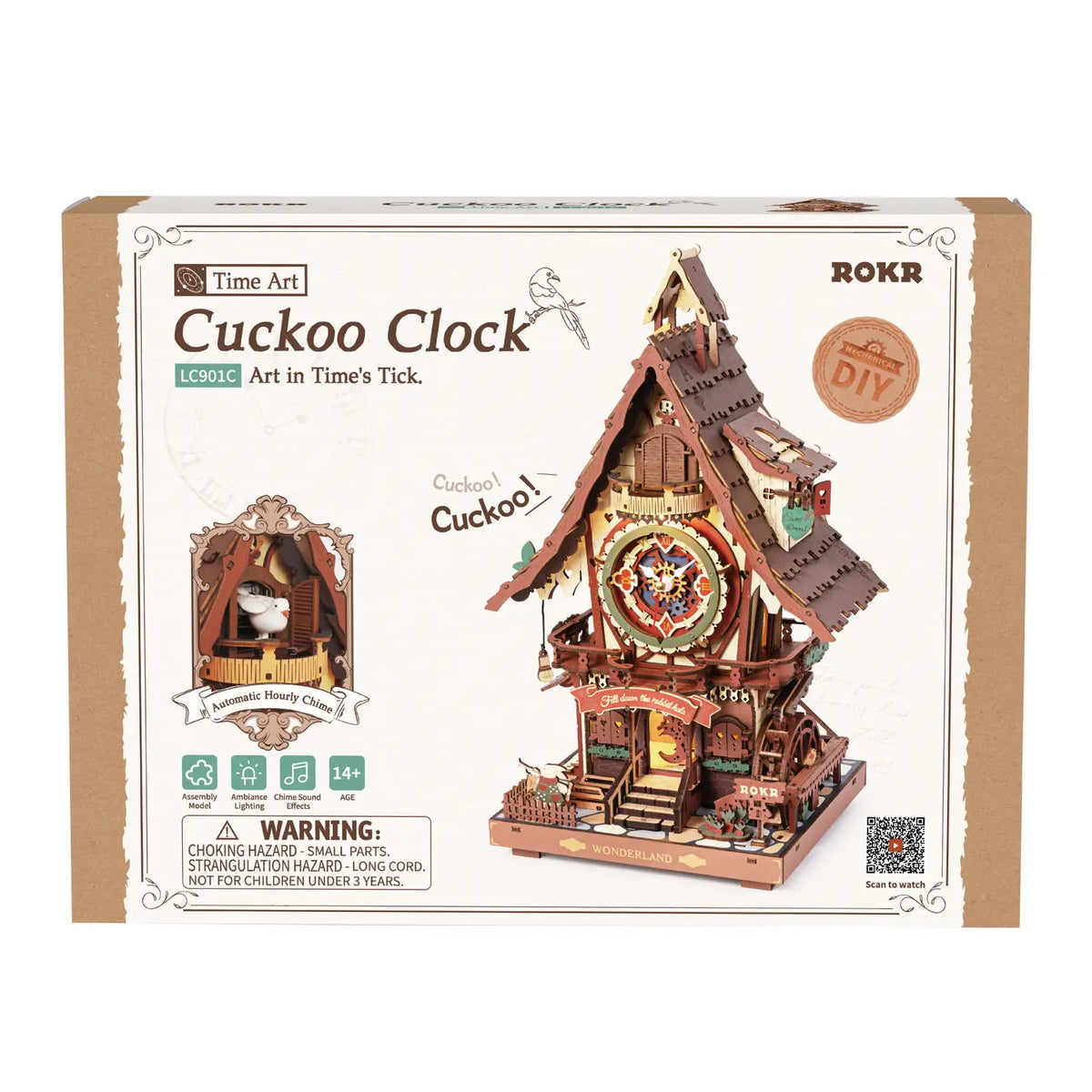 ROKR Cuckoo Clock DIY 3D Puzzle Kit
