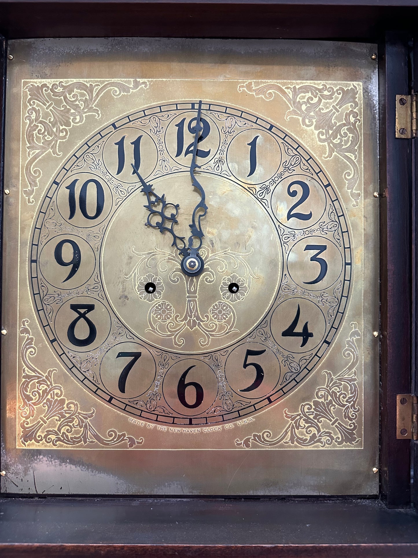 New Haven Clock Company - ANTIQUE LADDER CHAIN GRANDFATHER CLOCK