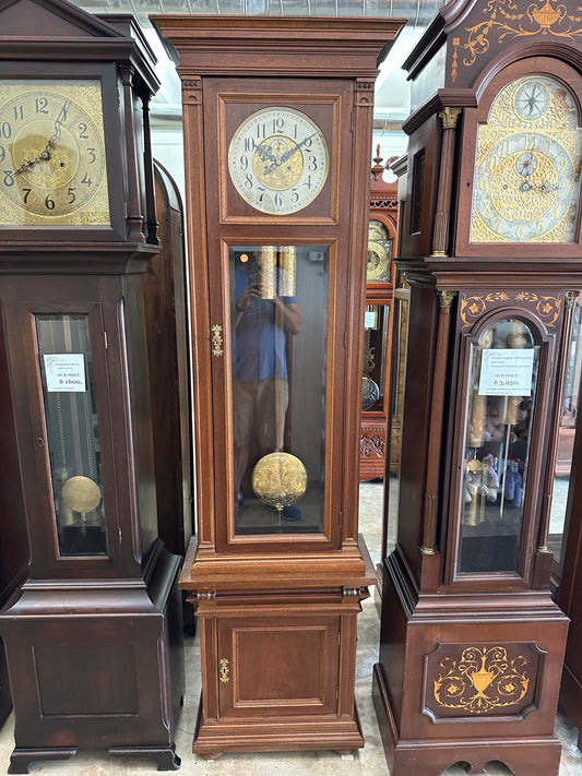 ANTIQUE 2-WEIGHT VIENNA REGULATOR GRANDFATHER CLOCK