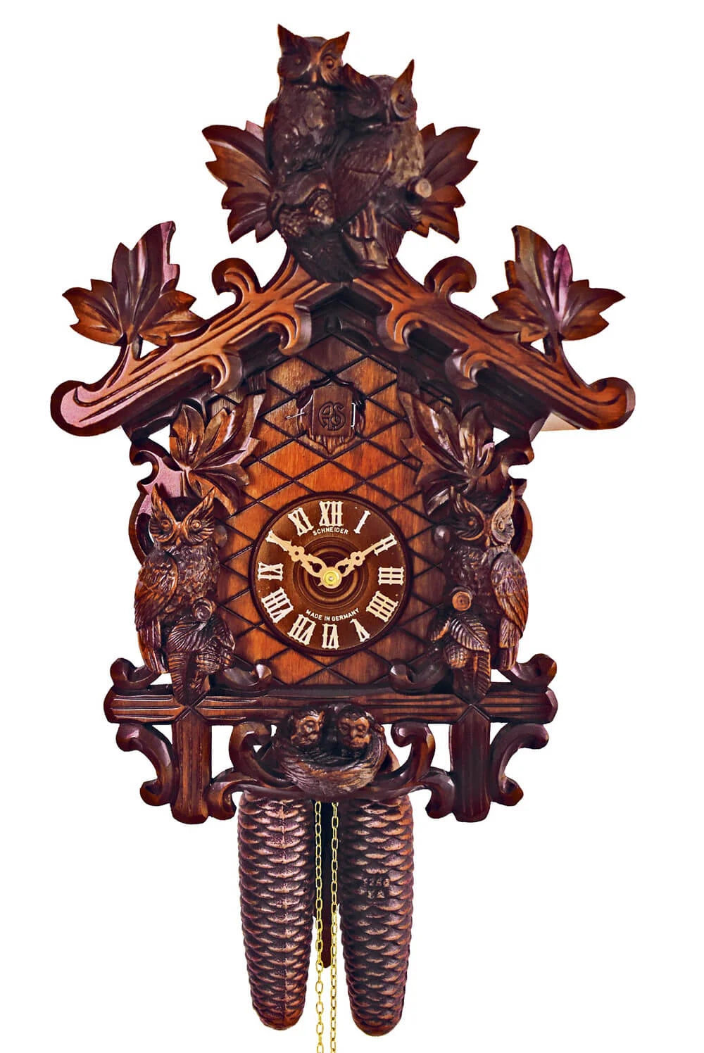 Anton Schneider - 8-DAY TRADITIONAL CUCKOO CLOCK WITH OWLS 8T179/9