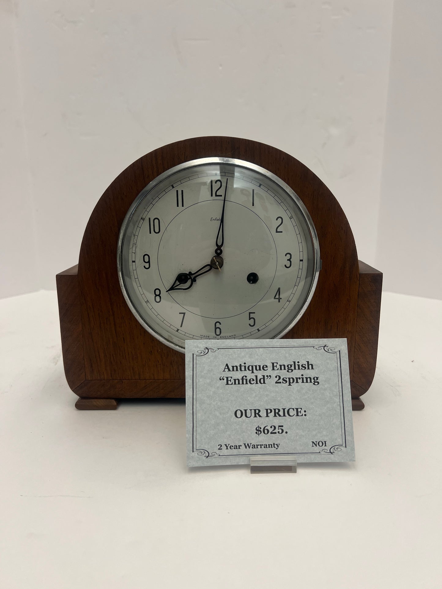 Antique English "Enfield" 2-Spring Mantel Clock