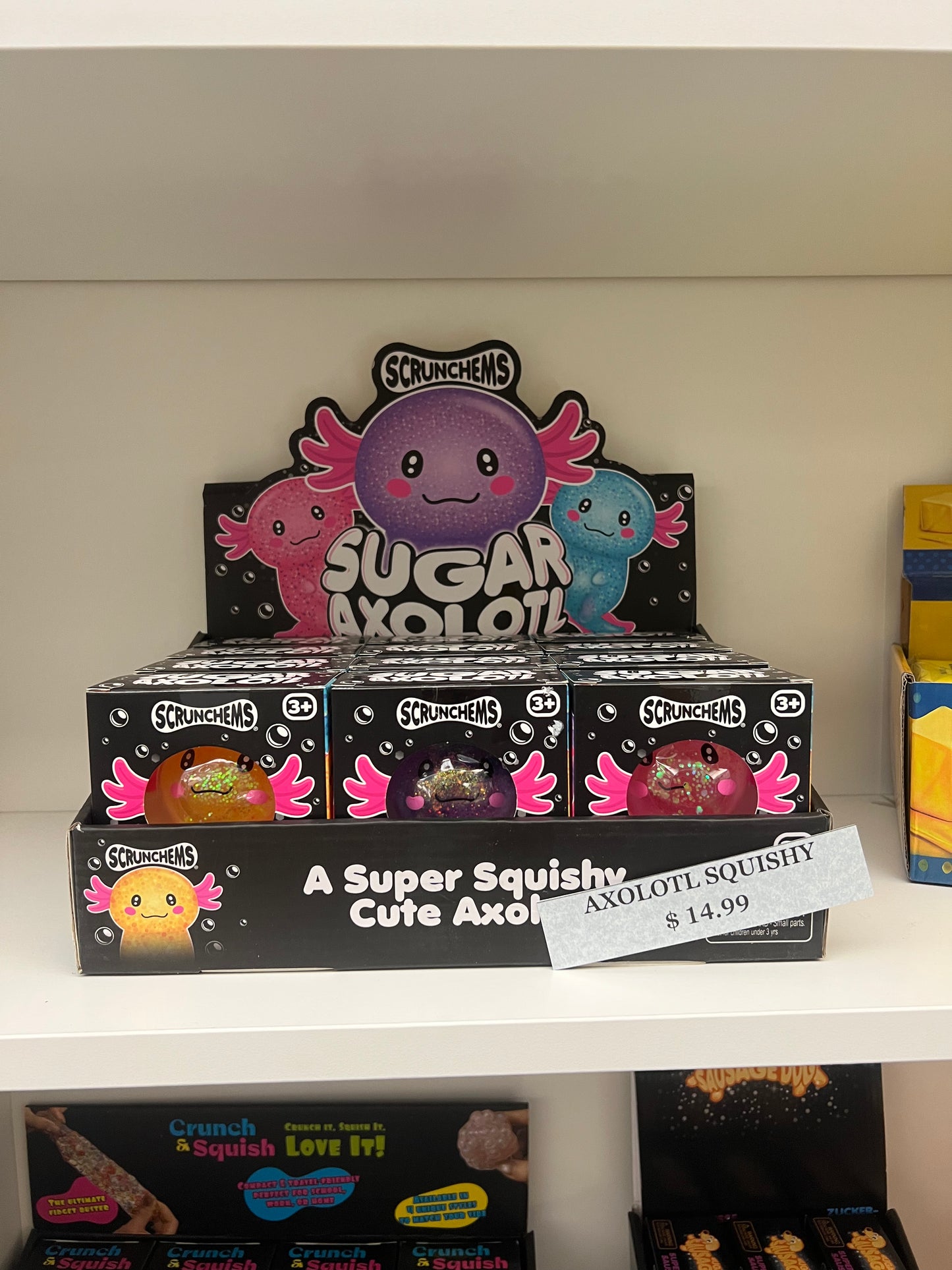Scrunchems Sugar Axolotl Squishy Fidget Toy