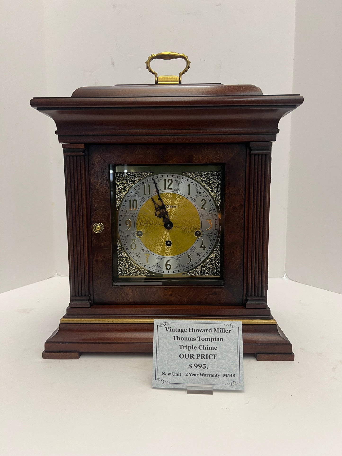 Vintage - Howard Miller Thomas Tompian Triple Chime Mantel Clock