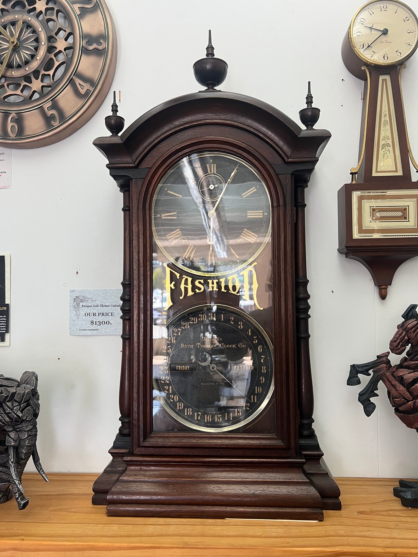 Antique Seth Thomas Fashion Calendar Clock #6