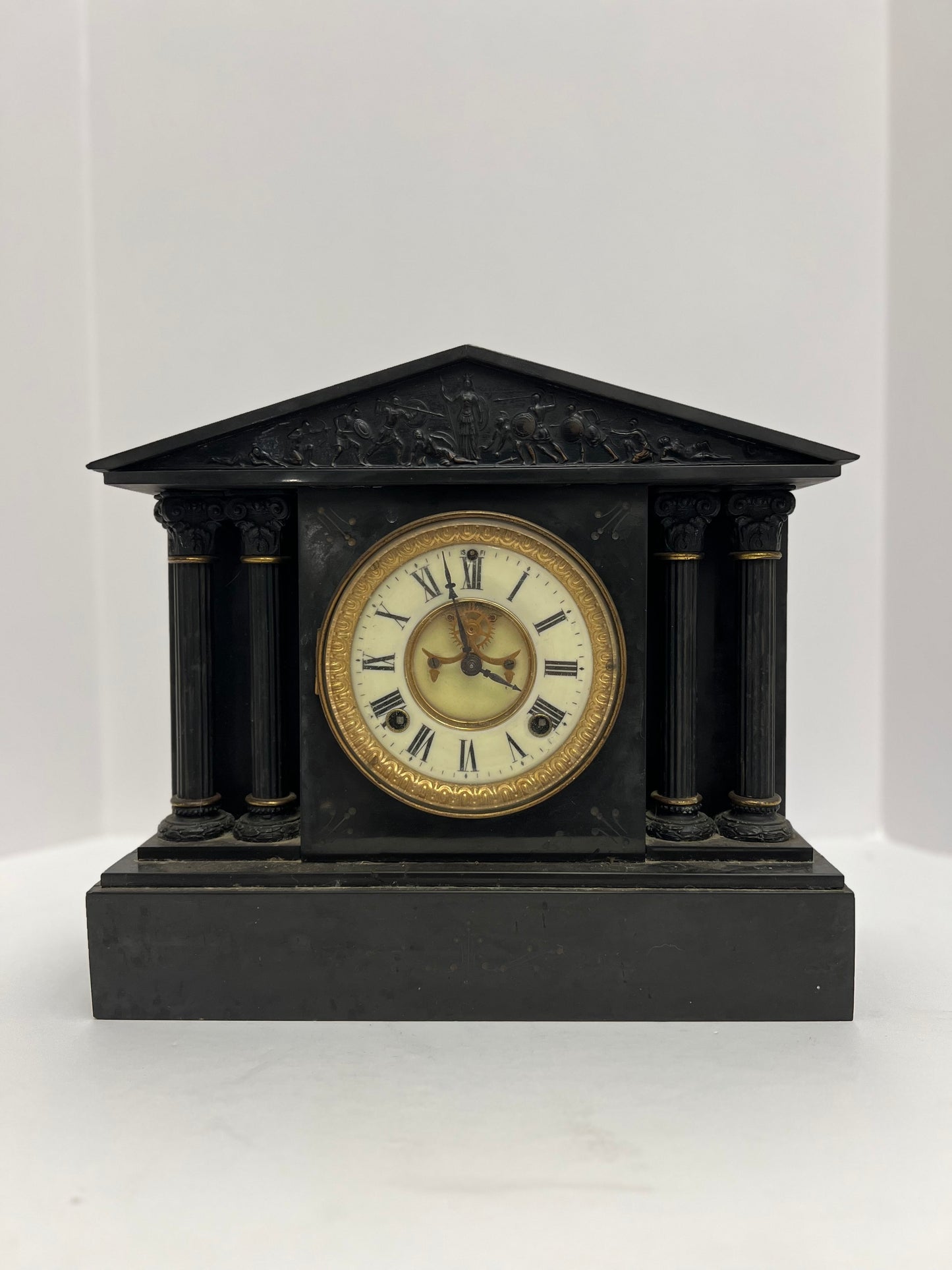 Parts Clock Whole - Ansonia Slate Mantel Clock