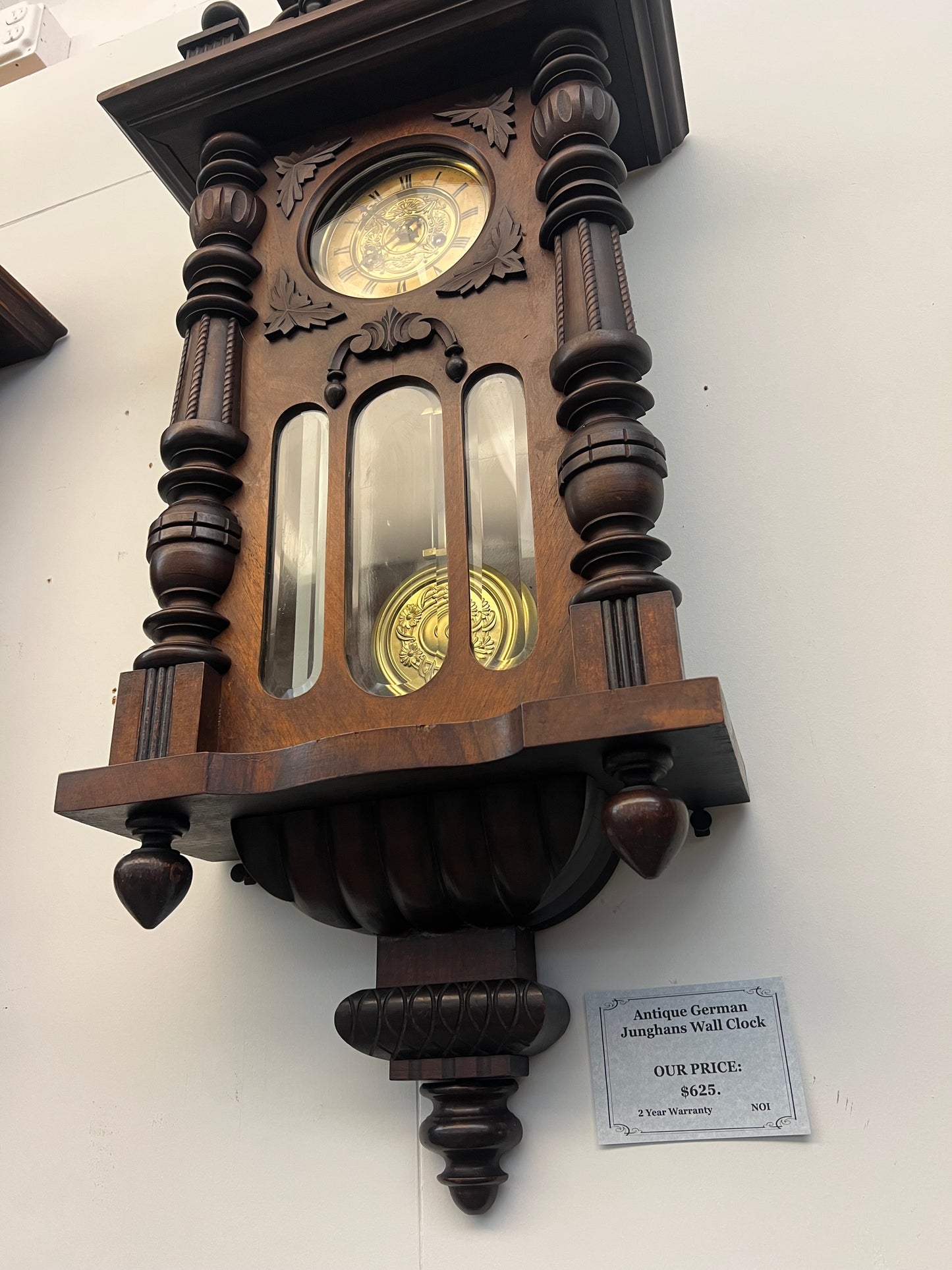 Antique German Junghans Wall Clock