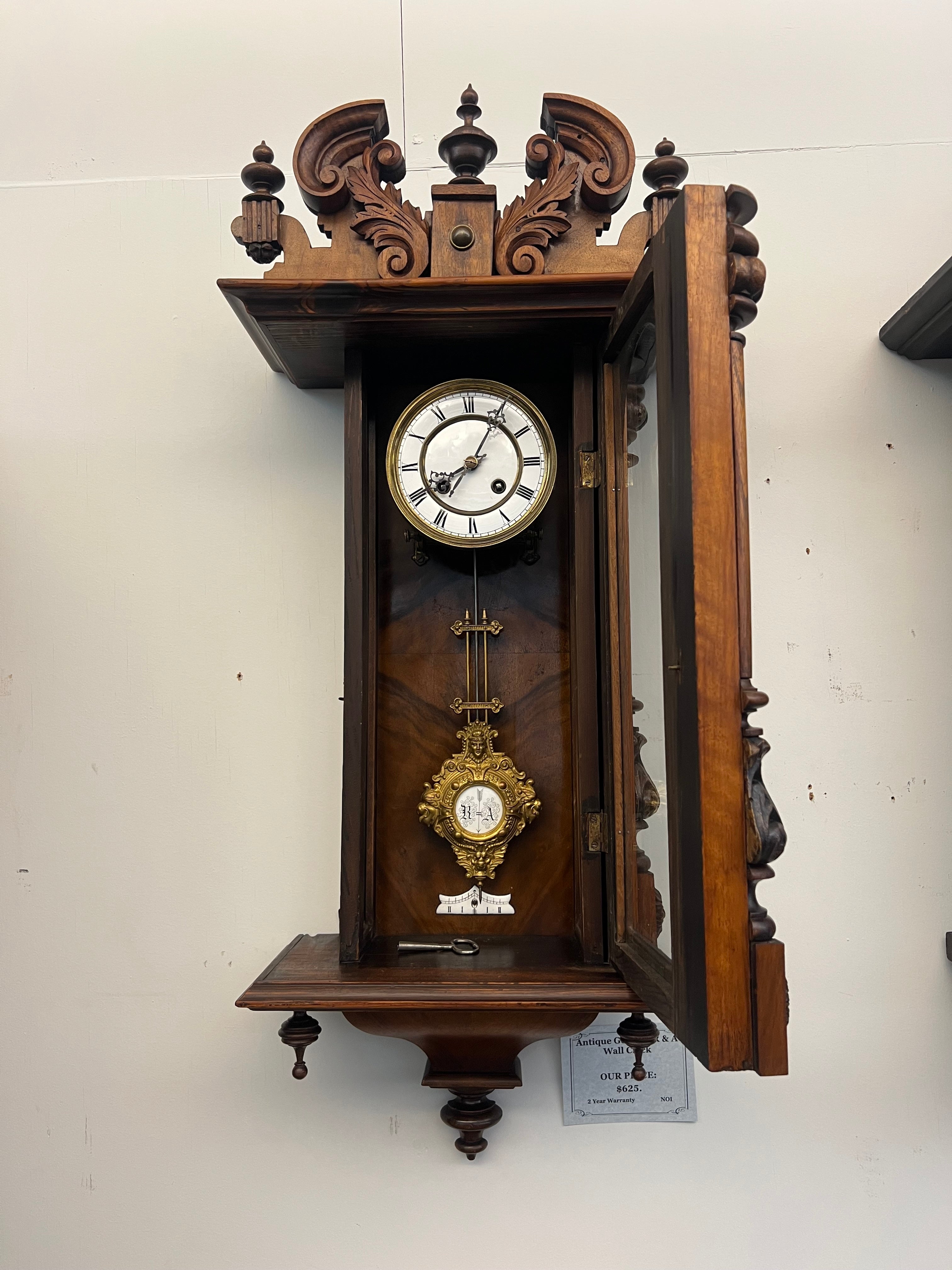 Antique German R&A Wall Clock – McGuiresclocks