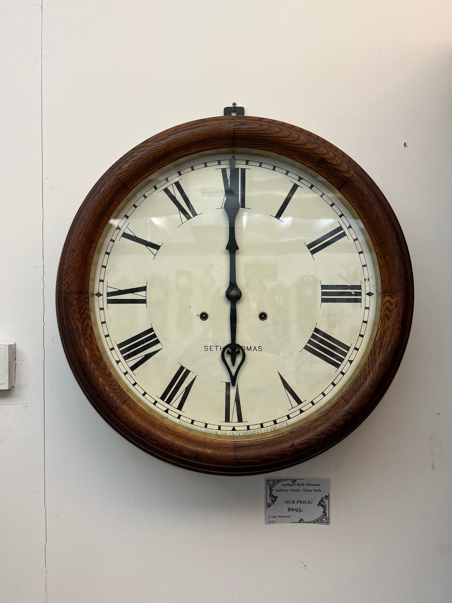 Antique Seth Thomas Gallery Clock