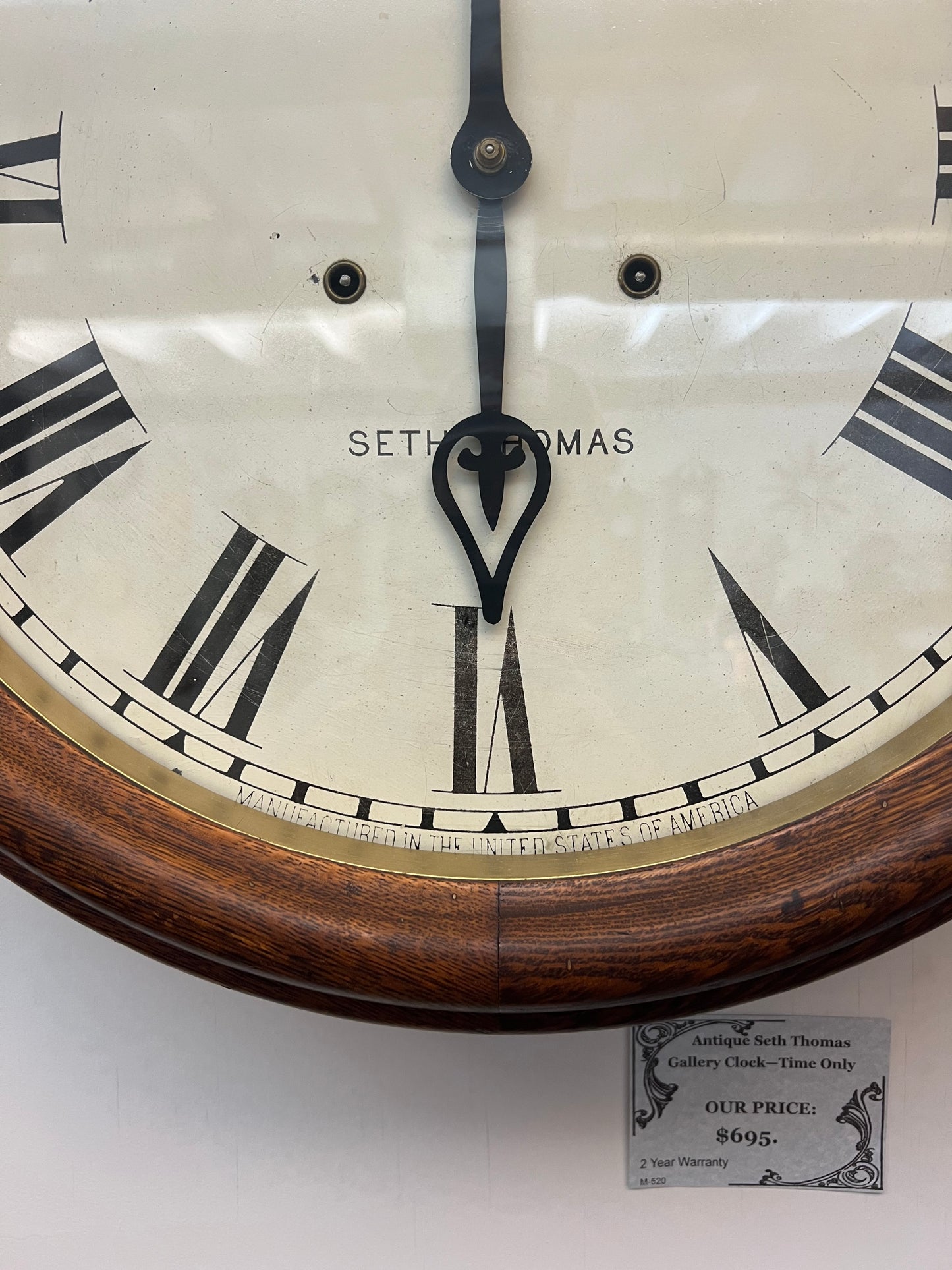 Antique Seth Thomas Gallery Clock