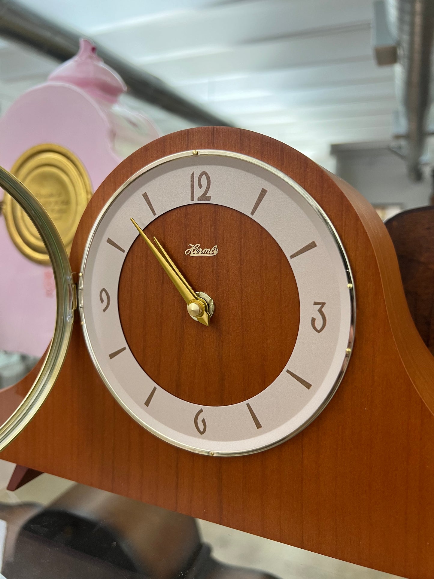 Hermle Mid-Century Modern Carole Mantel Clock (Light Cherry)