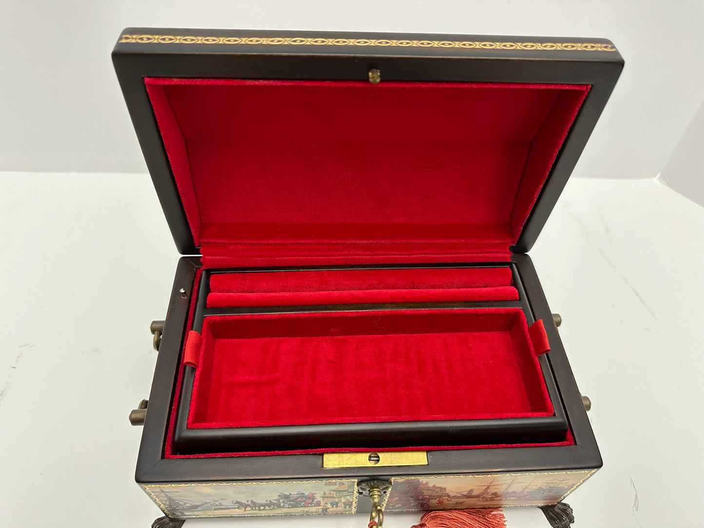 Vintage - Reuge 4/50 Note Chest Music Box with English Country Scenes