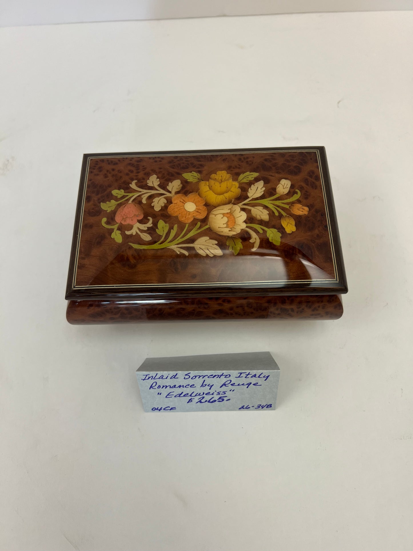 Inlaid Sorrento Italy Romance by Reuge "Edelweiss"