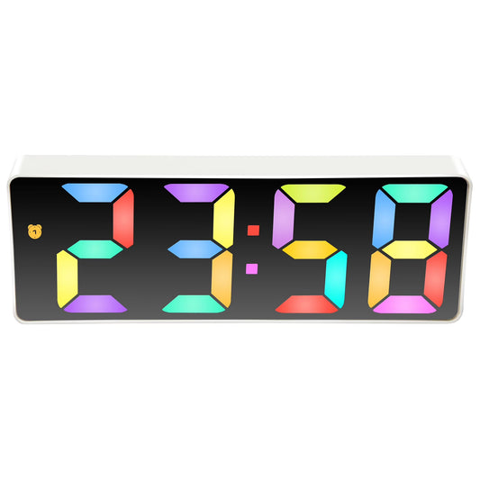 Infinity Instruments - Digital White with Colored Display Tabletop Clock