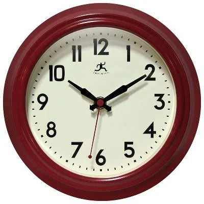 Infinity Instruments - Retro Dinner Red Indoor Wall Clock (8.5")