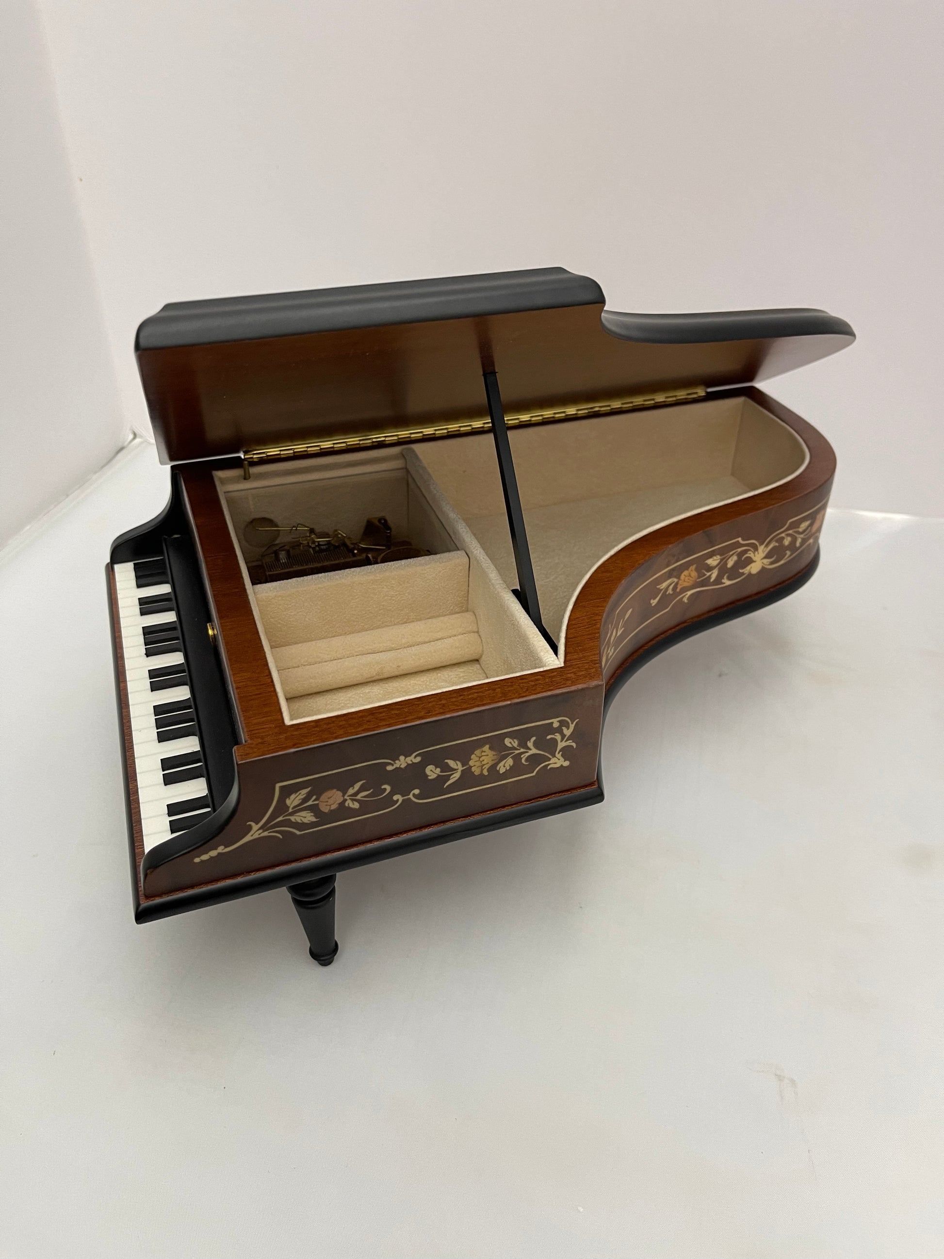Inlaid Sorrento Italy Piano Shaped Music Box -Tune: 